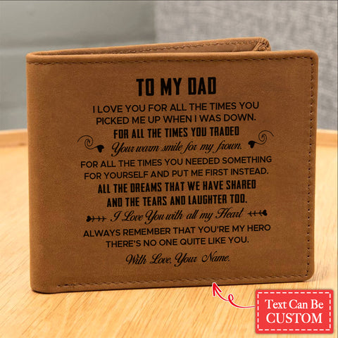 ALL THE DREAMS THAT WE HAVE SHARED Gifts For Father's Day Personalized Name Graphic Leather Wallet