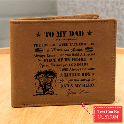 THE LOVE BETWEEN FATHER & SON Is Forever And Always Gifts For Father's Day Custom Name Graphic Leather Wallet