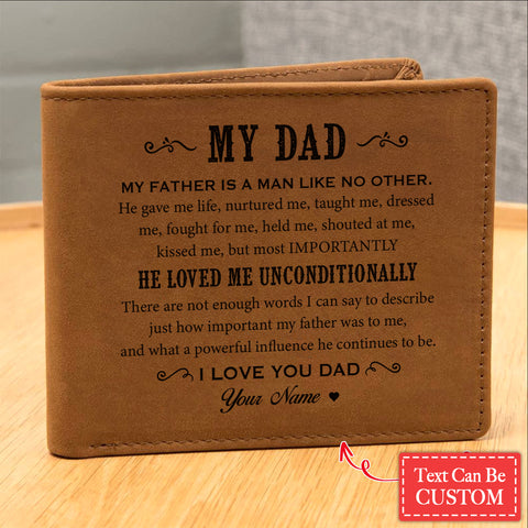 MY DAD MY FATHER IS A MAN LIKE Gifts For Father's Day Personalized Name Graphic Leather Wallet