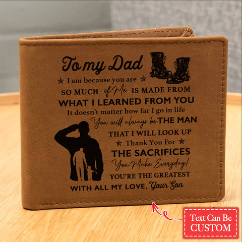 You Will Always Be THE MAN THAT I WILL LOOK UP Gifts For Father's Day Personalized Name Graphic Leather Wallet