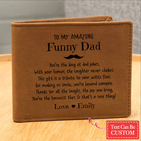 You're The King Of Dad Jokes Gifts For Father's Day Personalized Name Graphic Leather Wallet