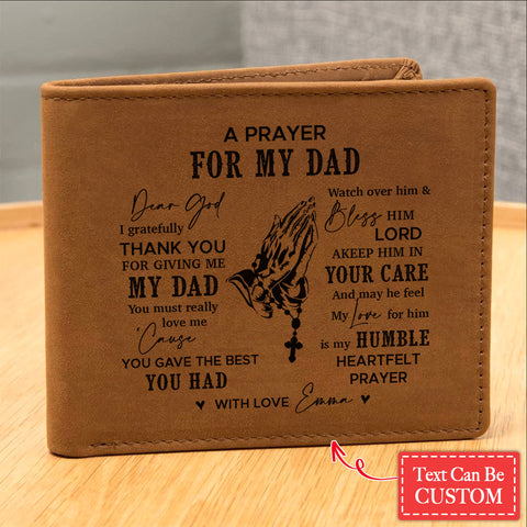 Dear God, I Gratefully Thank You For Giving Me My Dad Gifts For Father's Day Personalized Name Graphic Leather Wallet