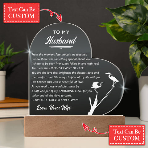 From The Moment Fate Brought Us Together Custom Name Engraved Acrylic Heart Plaque