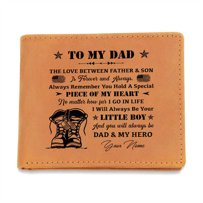 THE LOVE BETWEEN FATHER & SON Is Forever And Always Gifts For Father's Day Custom Name Graphic Leather Wallet