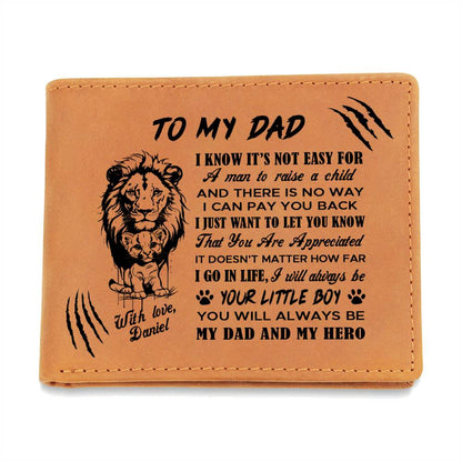 My Dad And My Hero Gifts For Father's Day Personalized Name Graphic Leather Wallet