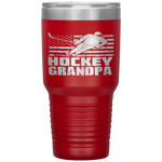 Patriotic American Flag USA Ice Hockey Grandpa Gift Tumbler Tumblers dad, family- Nichefamily.com