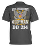 Never underestimate an old man who has a dd 214 u.s veterans men's polo shirt