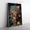 African Girl Art Decor African Queen African Art Flower Butterflies Frame Canvas All Size