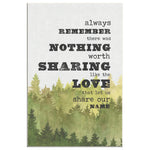 Always Remember There Was Nothing Worth Sharing Like The Love That Let Us Share Our Name Forest Frame Canvas All Size
