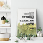 Always Remember There Was Nothing Worth Sharing Like The Love That Let Us Share Our Name Forest Frame Canvas All Size