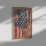 America Flag Frame Canvas All Size