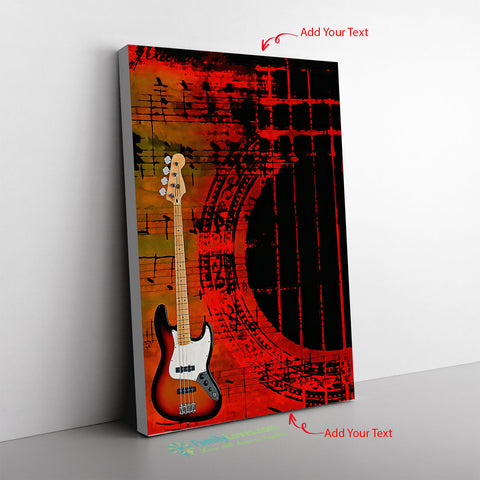 Art Color Bass Guitar Framed Frame Canvas All Size