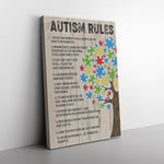 Autism Rules Frame Canvas All Size
