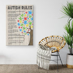 Autism Rules Frame Canvas All Size