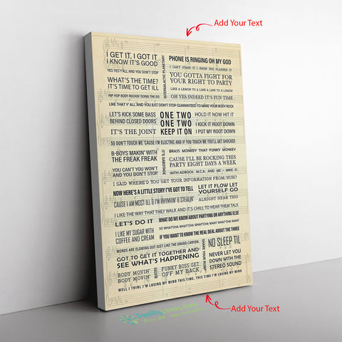 Beastie Boys Songs Lyric Frame Canvas All Size