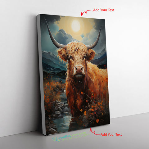 Black Angus Cow Cowassos Starlit Serenade Pays Homage To Marc Chag Canvas Full Size