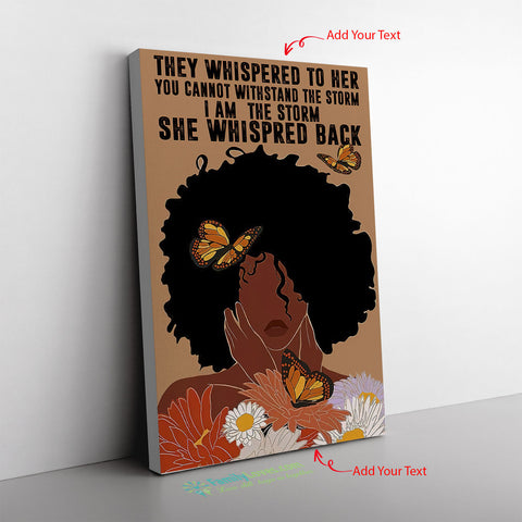 Black Girl Afro Woman Poster I Am The Storm Vintage Wall Art Gifts Frame Canvas All Size