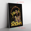 Black Woman With Sunflower Black Girl Magic Afro Girl Paper Poster No Frame Matte Canvas Wall Art Decor Frame Canvas All Size