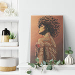Black Girl Curly Hair Frame Canvas All Size