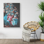 Black Girl Flower Frame Canvas All Size