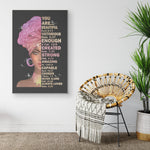 Black Women Canvas Prints God Says You Are Beautify Strong Amazing Wall Art Gifts Frame Canvas All Size
