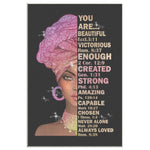 Black Women Canvas Prints God Says You Are Beautify Strong Amazing Wall Art Gifts Frame Canvas All Size