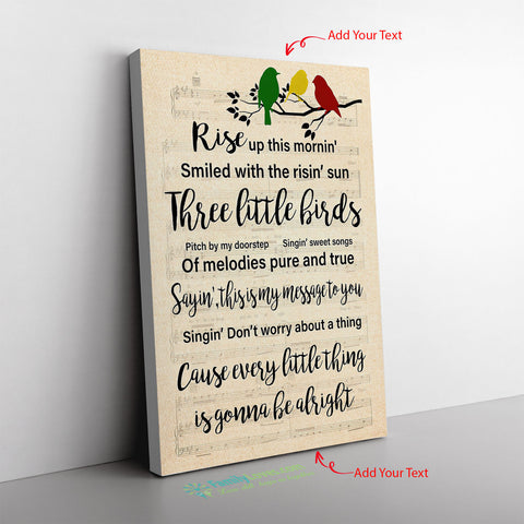 Bob Marley Three Little Birds Lyric Song Lyrics Music Frame Canvas All Size