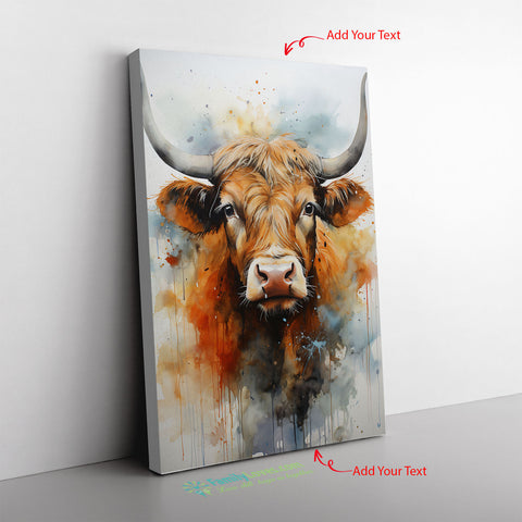 Cow Plushies A Highland Cow Using Vibrant Colors And Canvas Full Size