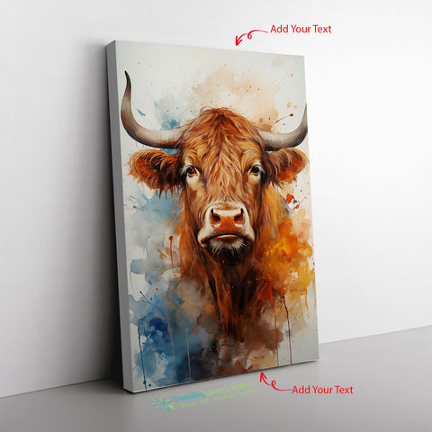 Cow Print Bedding A Highland Cow Using Vibrant Colors And Canvas Full Size