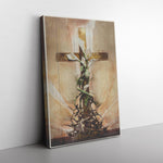 Cross And Flower Frame Canvas All Size