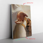 Dachshund Handshake With Jesus Frame Canvas All Size