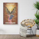 Flag American One Nation Under God Frame Canvas All Size
