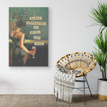 Girl Wine Frame Canvas All Size