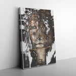 Goat Baby And Lion In Frame Canvas All Size