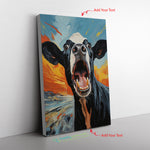 Highland Cow Art Munchs Cow Scream Playfully Reimagines Edvard Munc Canvas Full Size