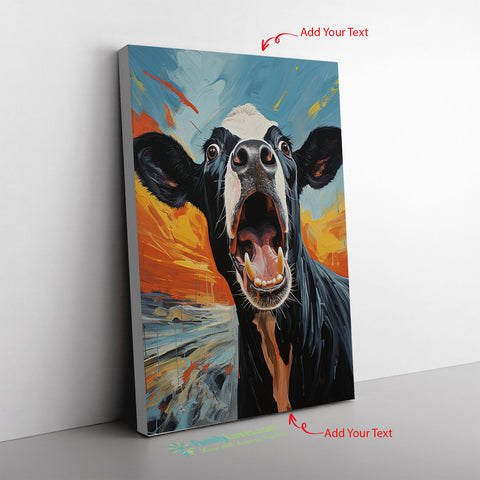 Highland Cow Art Munchs Cow Scream Playfully Reimagines Edvard Munc Canvas Full Size