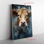 Highland Cow Picture A Mixed Media Illustration Of A Dairy Cow Adorned Canvas Full Size