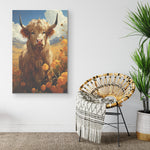 Highland Cow Wall Art A Close-Up Shot Of A Highla Canvas Full Size