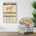 Horse Care Knowledge Horses Parts Foods Colic Sign Horse Lover Gift Wall Canvas Wall All Size
