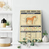 Horse Care Knowledge Horses Parts Foods Colic Sign Horse Lover Gift Wall Canvas Wall All Size