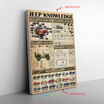 Jeep Knowledge Amazing Gift Vertical Canvas Wall All Size