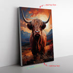 Jellycat Cow A Highland Cow Basking In T Canvas Full Size