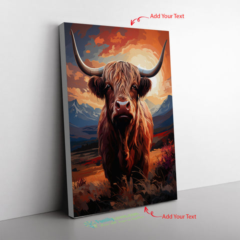 Jellycat Cow A Highland Cow Basking In T Canvas Full Size