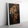 Jessus Lion Head Poster Frame Canvas All Size