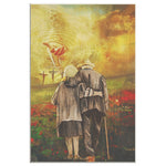 Jessus And Old People Frame Canvas All Size
