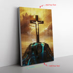 Jesus And Blue Light Frame Canvas All Size
