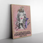 Just A Girl Who Loves Haridressing And Cats Frame Canvas All Size