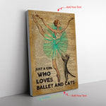 Just A Girl Who Loves Ballet And Cats Frame Canvas All Size