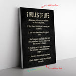 Keep Calm Collection 7 Rules Of Life Motivational Canvas Wall All Size