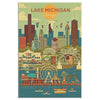 Lake Michigan Chicago Frame Canvas All Size